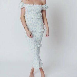 Blue Floral Maternity Dress